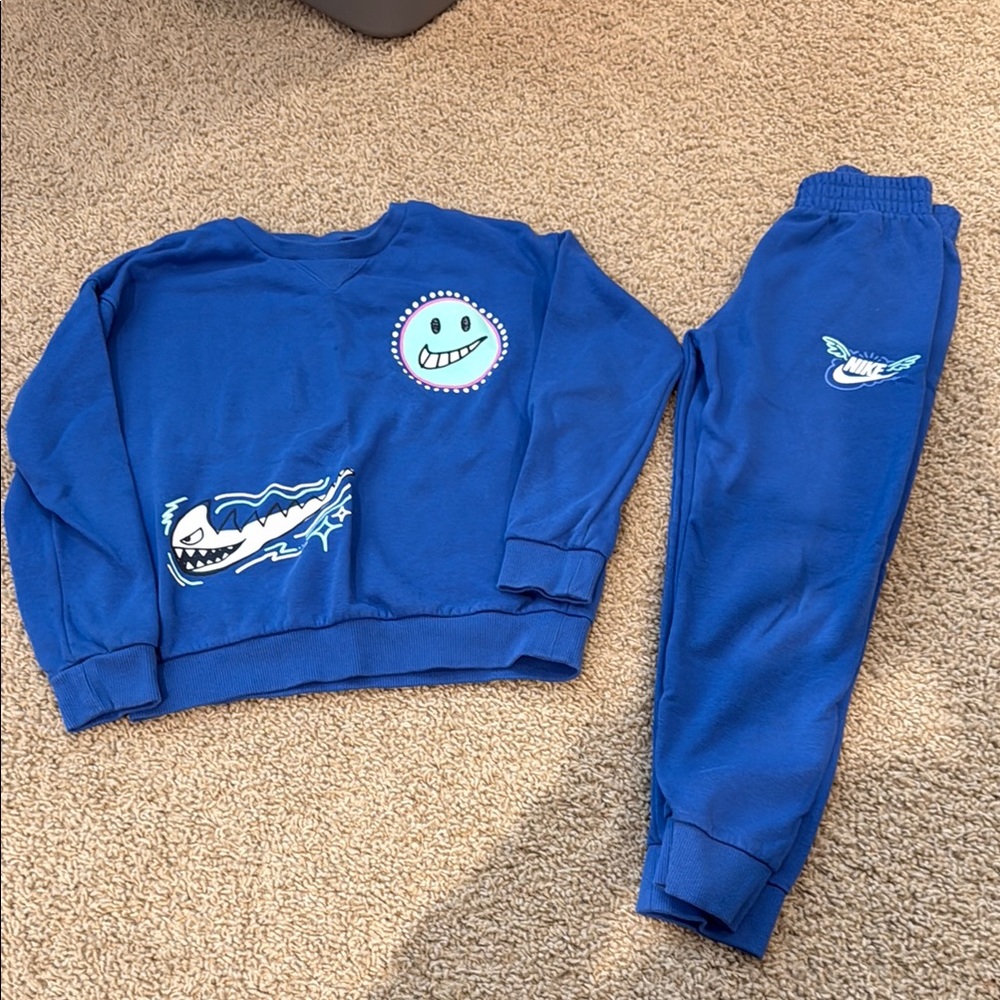 Nike Blue Kids Sweatshirt and Joggers Set